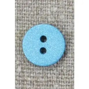 Lille turkis 2-huls knap med glimmer - Sytilbehør