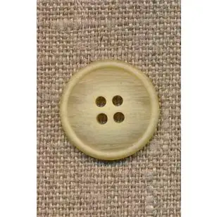 Støvet gul meleret 4-huls knap, 20 mm. - Knapper Grøn, gul og orange