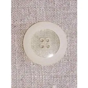 Råhvid/gennemsigtig knap 25 mm - Knapper Brun, beige og off-white