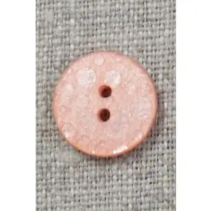 Knap med bobler i fersken, 15 mm. - Knapper Grøn, gul og orange