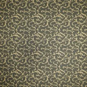 Jacquard strik med snirkel-mønster i mørk army og guld-look - Strik