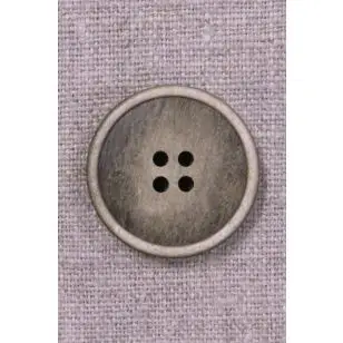 4-huls knap i beige/brun meleret 28 mm. - Knapper Brun, beige og off-white