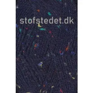 Deco mørkeblå med farvede nister | Hjertegarn - P: 3½-4 - Deco Wollen Spun New