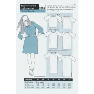 Onion 2078- Top/Kjole med raglanærmer - Symønstre