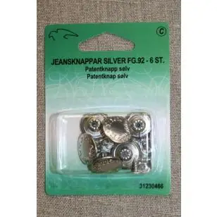 Patent-/Jeans knap, sølv - Guld-, sølv- og metalknapper