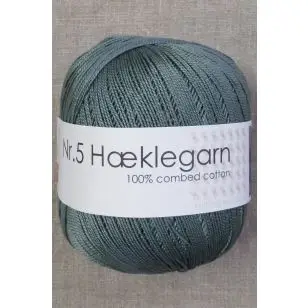 Nr. 5 Hæklegarn, grå-grøn - P: 2 -  Hæklegarn Nr. 5
