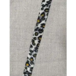 Pelsbånd med dyreprint i offwhite carry sort - Tilbud Bånd