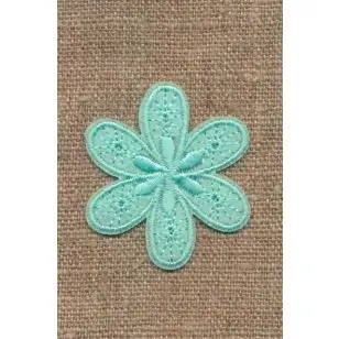 Motiv med blomst i aqua - Strygemærker og Motiver