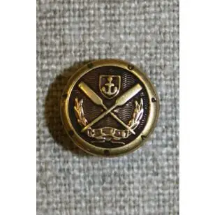 Gl.guld knap m/åre/anker, 12 mm. - Guld-, sølv- og metalknapper