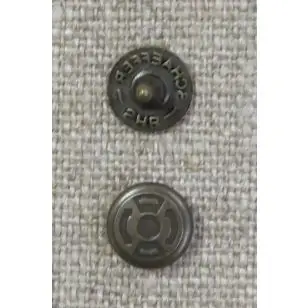 Nitte rund med mønster i gl. messing - Guld-, sølv- og metalknapper