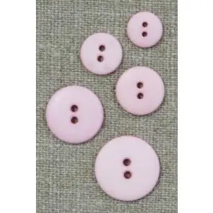 Babylyserød 2-huls knap i 5 str. - Knapper Rød/lyserød/lilla