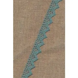 Bomulds-blonde 20 mm. i aqua/støvet grøn - 