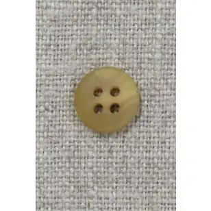 4-huls knap lys okker meleret 11 mm. - Knapper Brun, beige og off-white