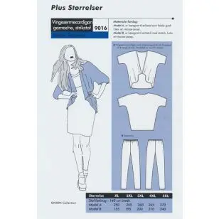 Onion 9016 Plus -Vingeærmecardigan, gamacher til strikstof - Jakke, anorak og cardigan