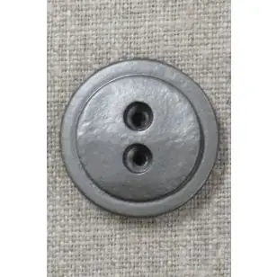 2-huls plast knap i gl.sølv  28 mm. - Guld-, sølv- og metalknapper