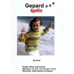 Gepard mønster Bluse m/lomme - Strikopskrifter 50%