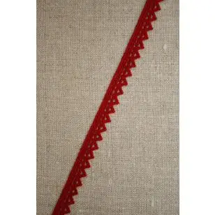 Smal blonde med takker, mørkerød - Blonder