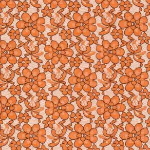 Blonde i støvet orange med sorte kanter - Div. Blonder