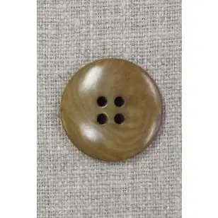 4-huls knap lys okker meleret 25 mm. - Knapper Brun, beige og off-white