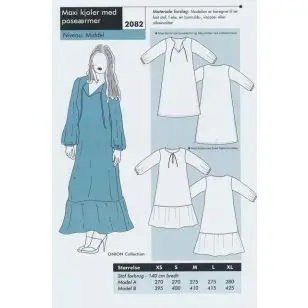 Onion 2082- Maxi Kjoler med poseærmer - Snitmønstre Onion til voksne