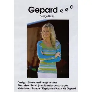 Gepard mønster Bluse m/lange ærmer - Strikopskrifter 50%