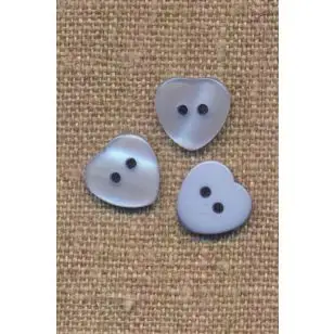 Hjerte knap i lyseblå, 12 mm. - Børneknapper