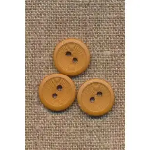 2-huls knap lys sennep 15 mm. - Knapper Brun, beige og off-white