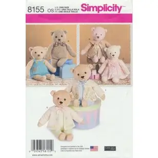 Simplicity 8155 Bamse og tøj 54 cm. - Hobby, Bamser og Tasker