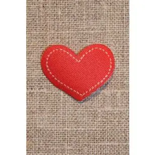 Strygemærke rødt hjerte, 18x22 mm. - Pige
