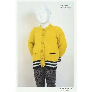 1958 Aya - Cardigan med strib i rib - Strikopskrifter Børn