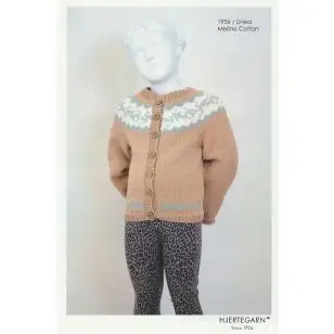 1956 Linea - Cardigan med mønstret bærestykke - Strikopskrifter Børn