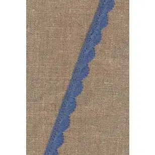 Bomulds-blonde 12 mm. i denim-blå - Blonder