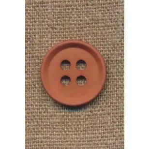 4-huls knap i rød-brun 23 mm. - Knapper Brun, beige og off-white