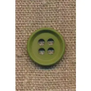 4-huls knap i grøn 18 mm. - Knapper Grøn, gul og orange
