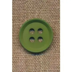 4-huls knap i grøn 23 mm. - Knapper Grøn, gul og orange