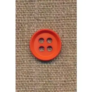 4-huls knap i orange 15 mm. - Knapper Grøn, gul og orange