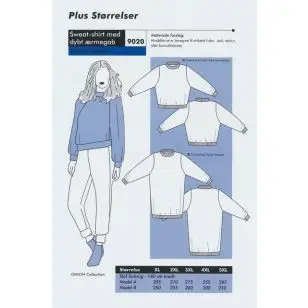 Onion 9020 Sweat-shirt med dybt ærmegab - Snitmønstre Onion til voksne