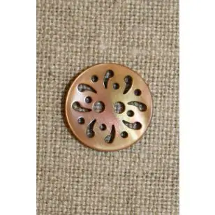 Beige knap m/hulmønster,15 mm - Knapper Brun, beige og off-white