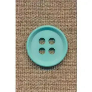 4-huls knap i aqua 23 mm. - Knapper Blå, turkis og petrol