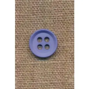 4-huls knap i lys blå 15 mm. - Knapper Blå, turkis og petrol