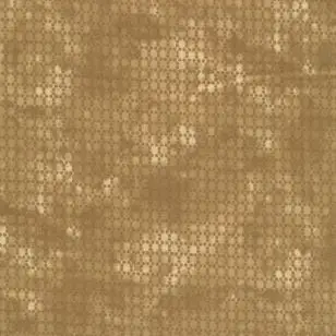 Bomuld batik med prikker i beige og okker-brun - Div mønstret bomuld