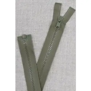 52 cm. delbar plast lynlås i oliven/army fra YKK - Lynlåse