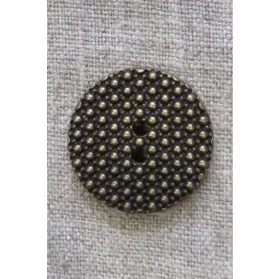 2-huls Gl.guld knap med prikker, 28 mm. - Guld-, sølv- og metalknapper