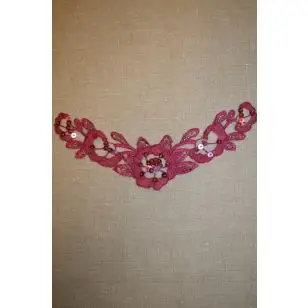 Besætning m/palietter & perler, mørk pink - Besætninger