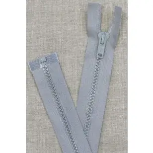 35 cm. delbar plast lynlås i lysegrå - Lynlåse