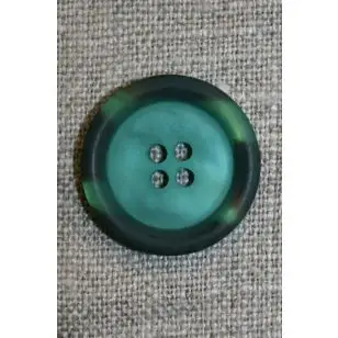 Petrol-grøn knap m/kant i army-look, 18 mm. - Knapper Grøn, gul og orange