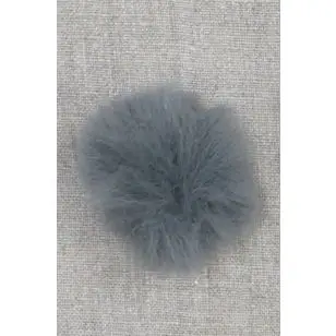 Pels-pompon i akryl i grå, 5 cm. - Pomponer