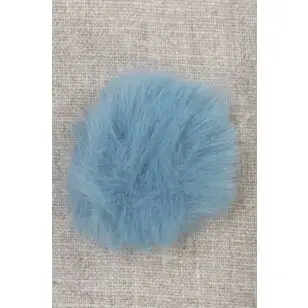 Pels-pompon i akryl i lys petrol, 5 cm. - Pomponer