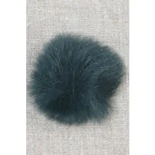 Pels-pompon i akryl i flaskegrøn, 5 cm. - Pomponer