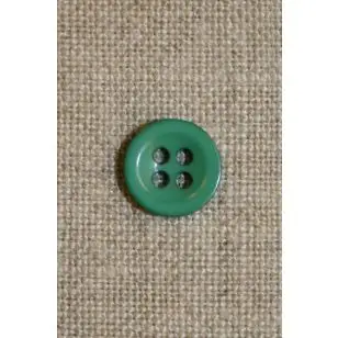 Lille grøn 4-huls knap 11 mm. - Knapper Grøn, gul og orange
